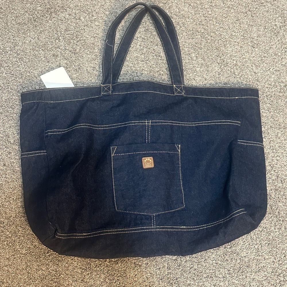 Multipocket Denim Tote Bag (C&C California) - Picture 6 of 6